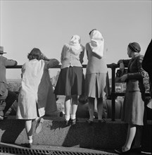 Student Fans Watching High School Football Game, Rear View, Washington DC, USA, Esther Bubley for Office of War Information, October 1943