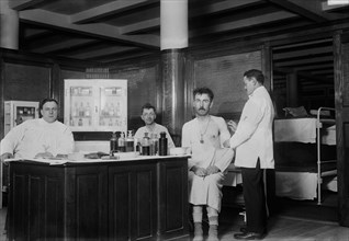 Man Receiving Vaccination from Doctor at Municipal Lodging House, New York City, New York, USA, Bain News Service, 1914