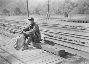 Coal Miner Waiting to go Home, Caples, West Virginia, USA, Marion Post Wolcott for Farm Security Administration, September 1938