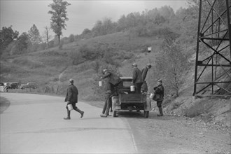 Coal Miners Arriving at Work, Maidsville, West Virginia, USA, Marion Post Wolcott for Farm Security Administration, September 1938