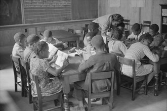 Primary Class in New School, Prairie Farms, Montgomery, Alabama, USA, Marion Post Wolcott for Farm Security Administration, April 1939