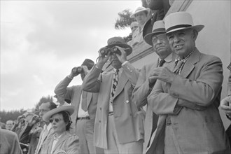 Spectators Watching Horse Race, Hialeah Park, Miami, Florida, USA, Marion Post Wolcott for Farm Security Administration, March 1939