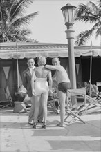Three People Chatting Poolside, Miami Beach, Florida, USA, Marion Post Wolcott for Farm Security Administration, March 1939