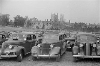 Cars Parked outside Stadium during Duke University-North Carolina Football Game, Durham, North Carolina, USA, Marion Post Wolcott for Farm Security Administration, November 1939