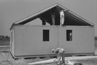 Farm Security Administration (FSA) Prefabricated Defense Housing under Construction, Hartford, Connecticut, USA, Marion Post Wolcott for Farm Security Administration, June 1941