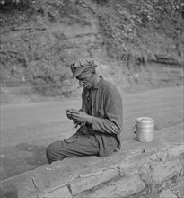 Coal Miner Waiting for Ride Home after Work, Capels, West Virginia, USA, Marion Post Wolcott for Farm Security Administration, September 1938