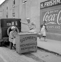 Street Vendor Selling Household Remedies, Port Gibson, Mississippi, USA, Marion Post Wolcott for Farm Security Administration, August 1940