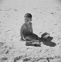Young Boy Playing on Beach, Sarasota, Florida, USA, Marion Post Wolcott for Farm Security Administration, January 1941
