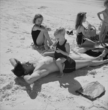 Family Enjoying Sun and Beach, Sarasota, Florida, USA, Marion Post Wolcott for Farm Security Administration, January 1941