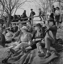 Spectators at Point to Point Cup Race, Maryland Hunt Club, near Glyndon, Maryland, USA, Marion Post Wolcott for Farm Security Administration, May 1941
