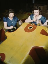 Two Female Factory Workers during WWII, Ohio USA, Alfred T. Palmer for Office of War Information, 1942
