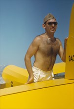Shirtless Marine with Glider, Page Field, Parris Island, South Carolina, USA, Alfred T. Palmer for Office of War Information, May 1942