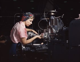 Female Machinist, Douglas Aircraft Company, Long Beach, California, USA, Alfred T. Palmer for Office of War Information, October 1942