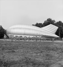 Special U.S. Marine Units in Training Bedding Down Big Barrage Balloon, Parris Island, South Carolina, USA, Alfred T. Palmer for Office of War Information, May 1942