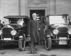U.S. President-Elect Warren G. Harding, Portrait Arriving for Inauguration, Washington DC, USA, National Photo Company, March 3, 1921