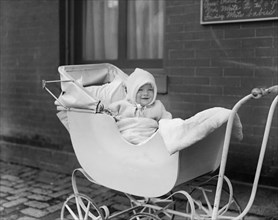 Smiling Baby in Carriage, Washington DC, USA, National Photo Company, 1921