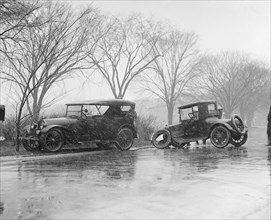 Auto Accident in Rain, Washington DC, USA, National Photo Company, December 1921