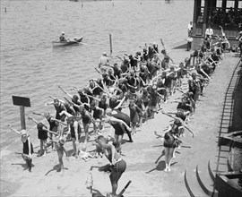 Swimming Lessons at Bathing Beach, Washington DC, USA, National Photo Company, July 1922