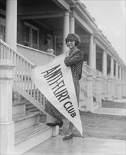 Alice Reighly, President of Anti-Flirt Club, Holding Anti-Flirt Club Pennant, Washington DC, USA, Nathonal Photo Company, 1923