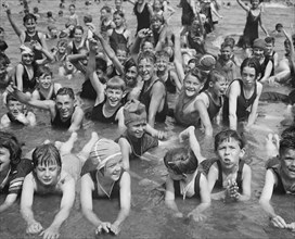 Crowd of Children at Bathing Beach, Washington DC, USA, National Photo Company, May 1923