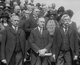U.S. Politician Elihu Root, U.S. President Calvin Coolidge and Associate Justice of U.S. Supreme Court Oliver Wendell Holmes, Jr., Portrait, Washington DC, USA, National Photo Company, June 1924