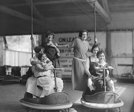 Group of Women from Elks Club on Amusement Park Ride, Glen Echo Park, Glen Echo, Maryland, USA, National Photo Company, August 1924