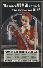 Employment Poster Recruiting Female Workers during World War II, USA, Alfred T. Palmer for Office of War Information, 1943