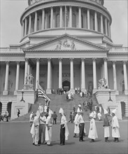 Klansmen Sightseeing at Capitol Building, Washington DC, USA, National Photo Company, August 1925