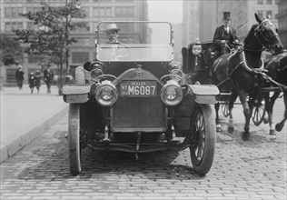 George Grantham Bain, Driving a Stutz Passenger Car near Union Square, New York City, New York, USA, Bain News Service, July 4, 1914