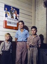 Three Rural Schoolchildren, San Augustine County, Texas, USA, John Vachon for Office of War Information, April 1943