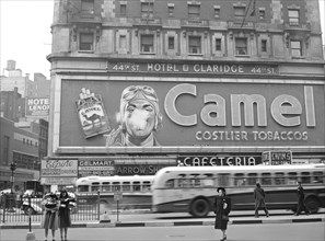 Camel Cigarettes Advertisement, Times Square, New York City, New York, USA, John Vachon for Office of War Information, February 1943