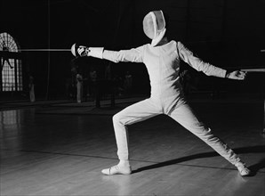 Fencing, U.S. Naval Academy, Annapolis, Maryland, USA, by Lieutenant Whitman for Office of War Information, July 1942