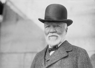 Andrew Carnegie, Portrait upon Return from Trip to Europe, New York City, New York, USA, Bain News Service, October 1913