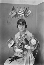 Actress Diantha Pattison selling Flags of World War I Allies at Actor's Fund Fair, New York City, New York, USA, Bain News Service, 1917