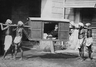 Man Being Transported in Palanquin, India, Bain News Service, 1922
