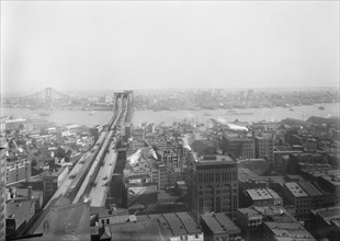 Brooklyn Bridge and East River, New York City, New York, USA, Bain News Service, April 1909
