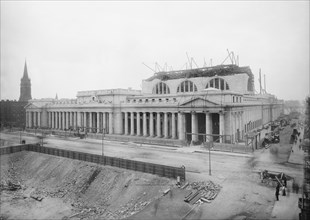 Pennsylvania Station Under Construction, New York City, New York, USA, Bain News Service, May 1909