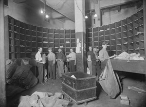 Men Sorting Mail, Post Office, New York City, New York, USA, Bain News Service, 1910