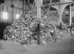 Large Piles of Soldier's Bags after Returning from Europe at End of World War I, New York City, New York, USA, Bain News Service, 1919