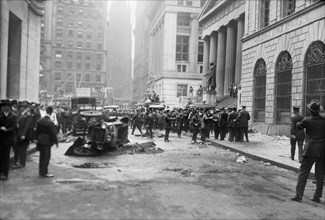 Damage from Terrorist Bomb Explosion, Wall Street, New York City, New York, USA, Bain News Service, September 16, 1920