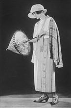 Actress Hedda Hopper, Fashion Portrait with Parasol, Bain News Service, 1922
