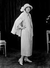 Actress Marion Davies, Fashion Portrait Wearing Long Dress, Cape and Hat, Bain News Service, 1922