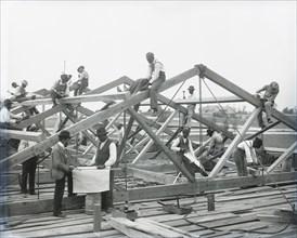 Roof Construction by Students at Tuskegee Institute, Tuskegee, Alabama, USA, by Frances Benjamin Johnson, 1902