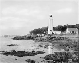 Lighthouse Point, New Haven, Connecticut, USA, Detroit Publishing Company, 1900