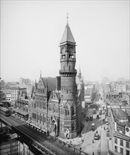 Jefferson Market Courthouse, New York City, New York, USA, Detroit Publishing Company, 1905