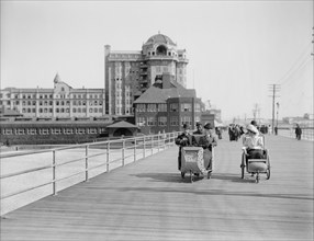 Roller Chairs on Boardwalk, Atlantic City, New Jersey, USA, Detroit Publishing Company, 1900
