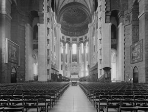 Interior View, Cathedral of St. John the Divine, New York City, New York, USA, Detroit Publishing Company, 1910