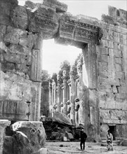 Ruins of Temple, Baalbek, Lebanon, by Felix Bonfils, 1880
