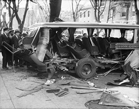 Bus Wreckage after Crash, Washington DC, USA, Harris & Ewing, 1932