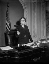 Tennessee Senator Hattie Caraway, First Woman Elected to Serve a full Term as a U.S. Senator, Portrait with Gavel, Washington DC, USA, Harris & Ewing, 1932
